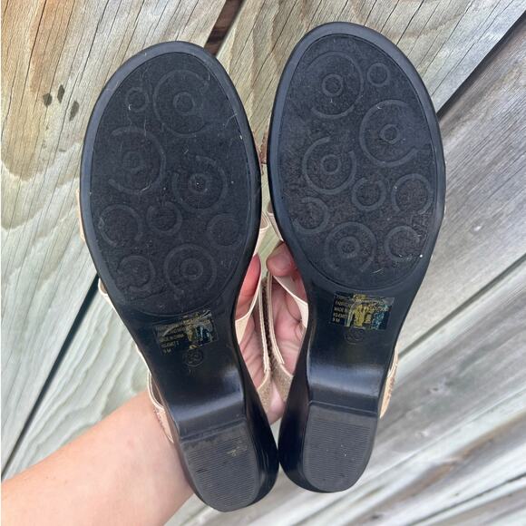 Karen Scott Women’s 9M Champagne Mule Heels Embellished Slip-On Sandals - Picture 7 of 8